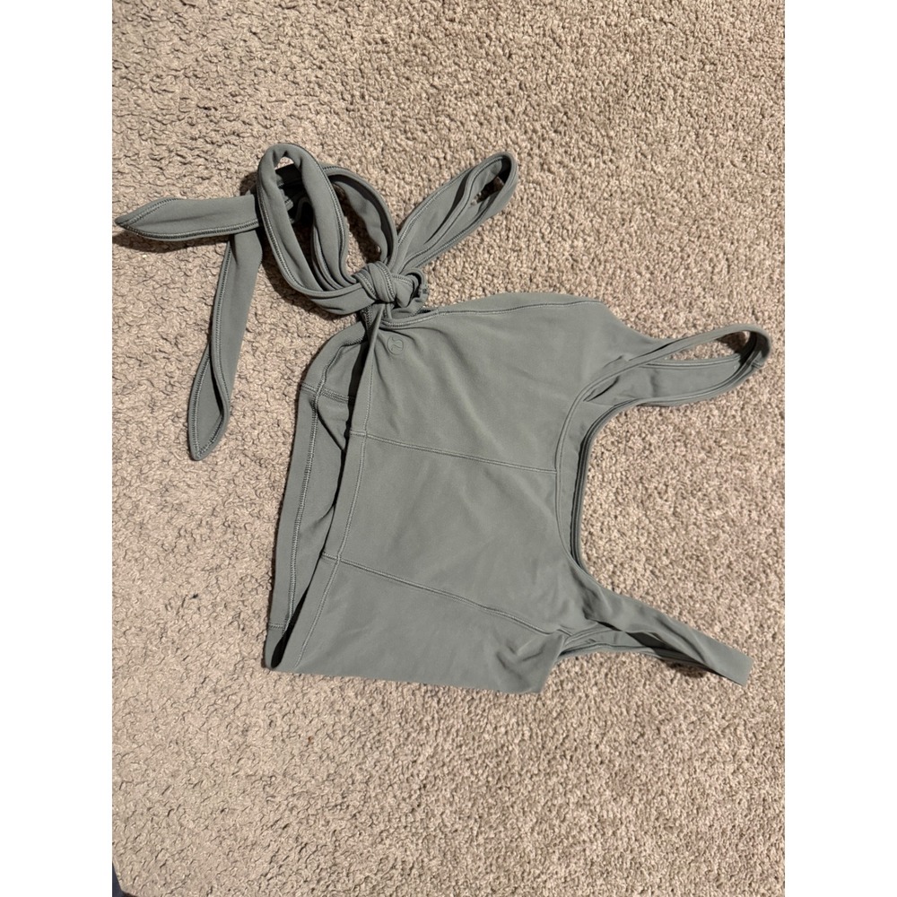 Lululemon Align Back Tie Tank Top Sage Green Nulu Yoga Crop Top